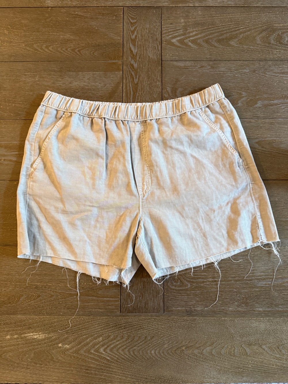MOTHER The Quickie Greaser Shorts That Girl Boy Thing Tan Size Large